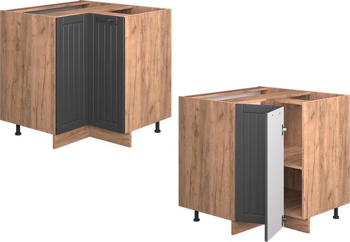 Dunkelgrau, Dunkelgrau Landhaus, Goldkraft Eiche, Marble-Weiss