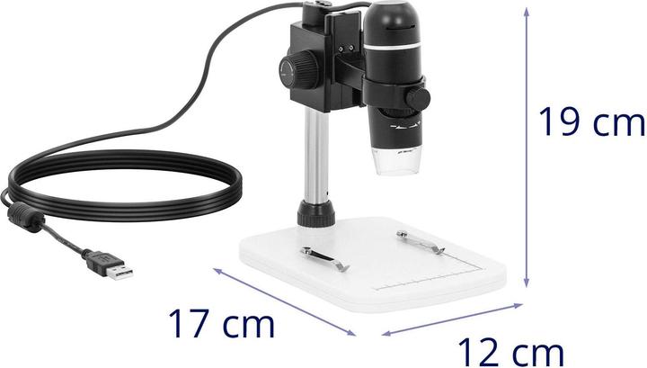 Produktbild Steinberg Systems Digitales Mikroskop 20 - 300 x 8 LED-Ringlicht USB-Mikroskop Auflichtmikroskop
