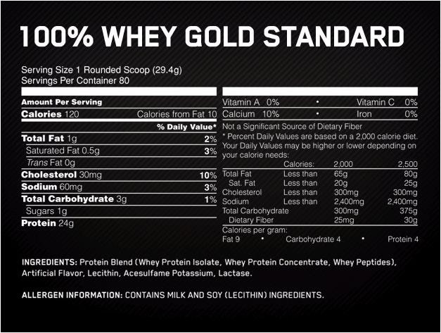 Nährwerte und Zutaten Optimum Nutrition 100% Whey Gold Standard (Chocolate, Peanut Butter, 1 Stk., 908 g)