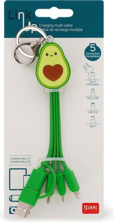 Produktbild Legami Schlüsselanhänger Mehrfach-Ladekabel Avocado
