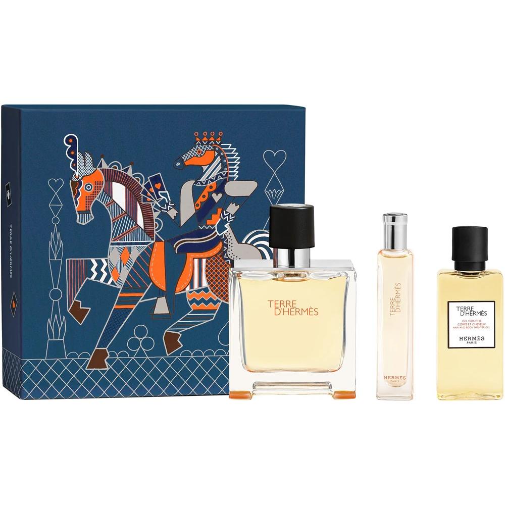 HermèS, Set Regalo Bellezza, Hermes Terre D'hermes 75Ml Eau De Parfum Shower Gel (Set Di Profumi)