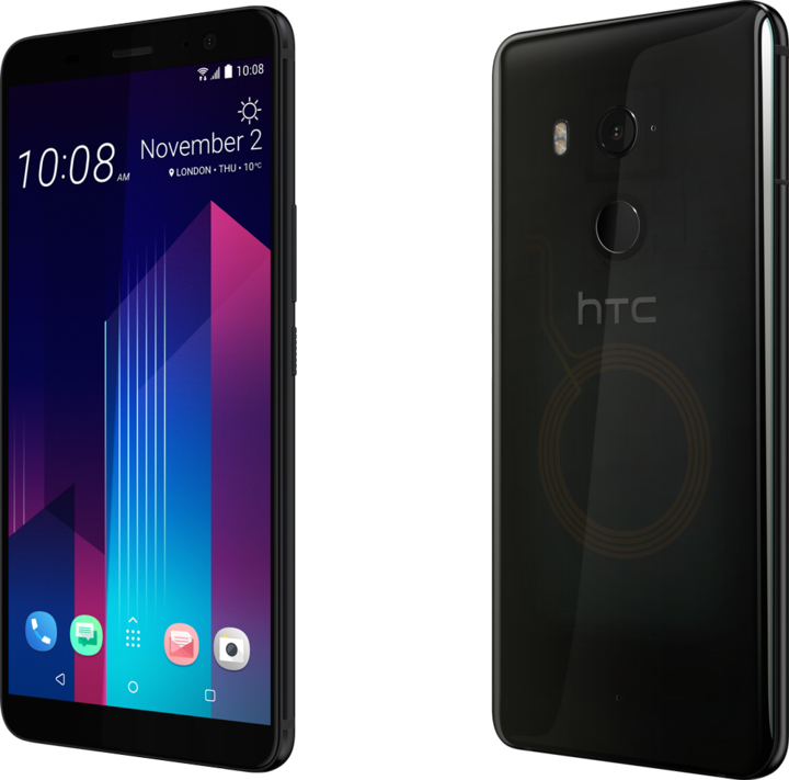 HTC U11+ (128 GB, Translucent Black, 6", Hybrid Dual SIM, 12 Mpx, 4G)