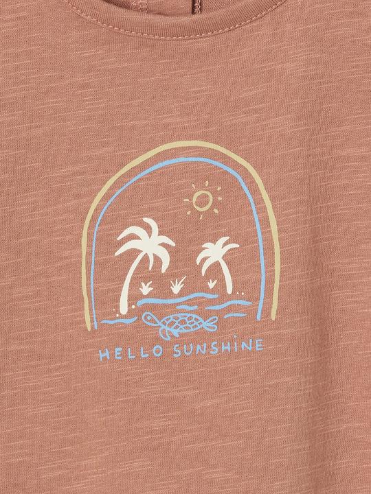 Image du produit Vertbaudet Bio-Kollektion: Jungen Baby T-Shirt mit Strand-Print (68)