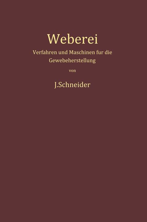 Produktbild Weberei (Deutsch, Josef Schneider, 2012)