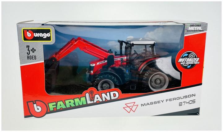 Produktbild Bburago 18/31634 Massey Ferguson 8740S Tractor Official Scale 1:32 Metallic Red with Drive and Calip
