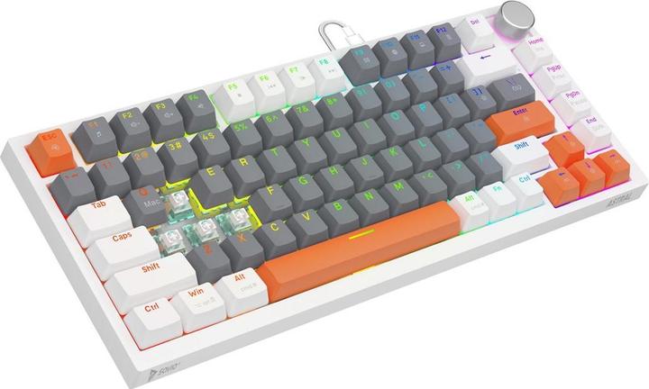 Actual product image Savio ASTRAL WHITE JADE 3 COLOURS Tastatur Gaming USB QWERTY US International (Eng. Int., Cable)