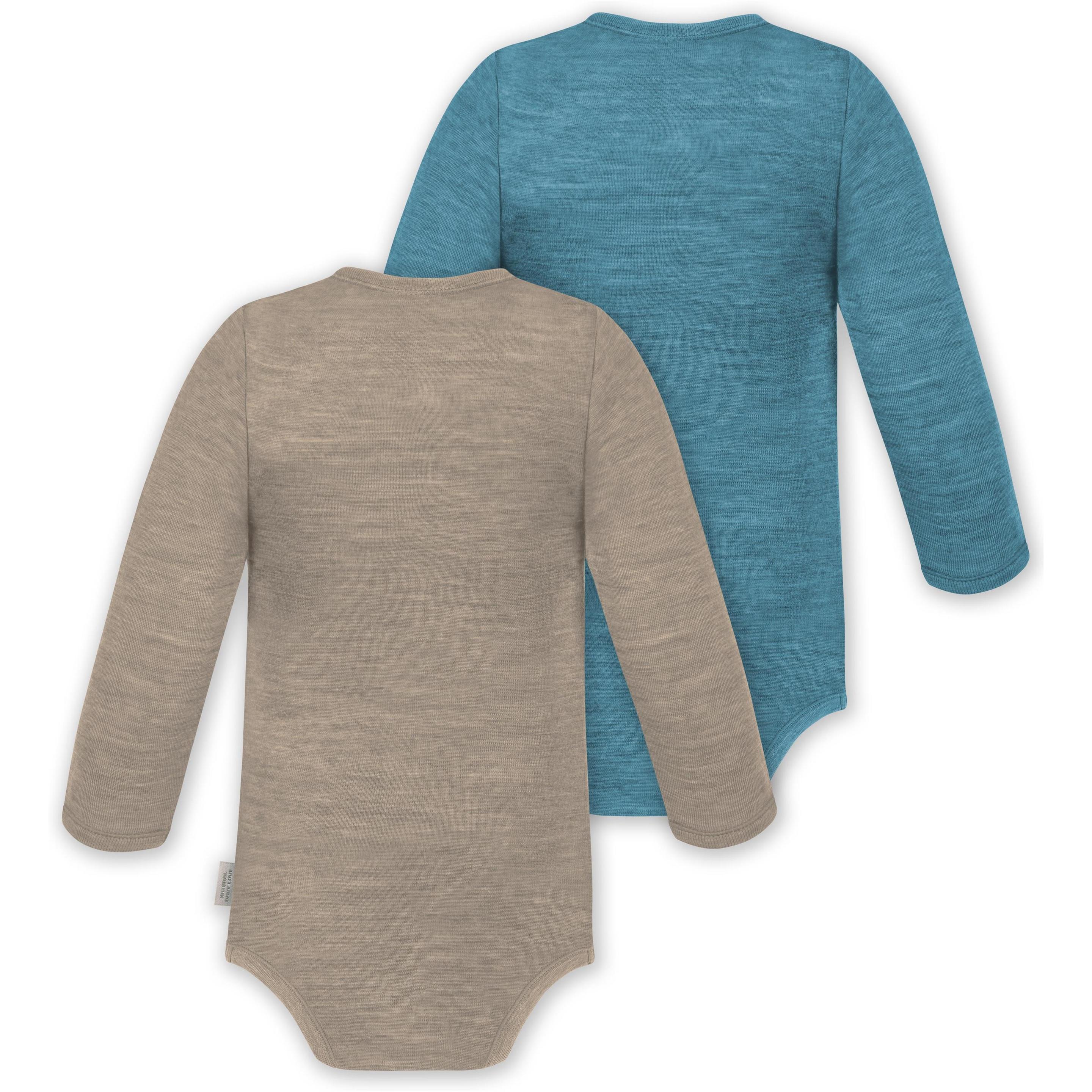 Thumbnail - Normani, Herren, Body, 2er Pack Baby Merino Body Langarm „Auckland" - 9373, Beige, (86)