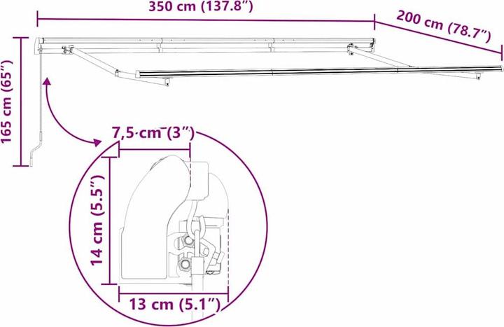 Produktbild vidaXL Aussenmarkise (350 x 200 cm)