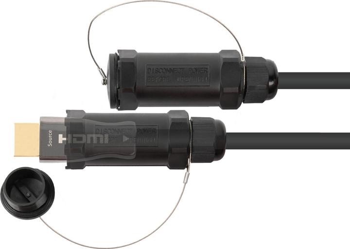 Produktbild Python AOC Hybrid High-Speed HDMI 2.0b, stahlarmiert, 4K @60Hz, 18 GBit/s, schwarz, 50m, Series (50 m, HDMI)