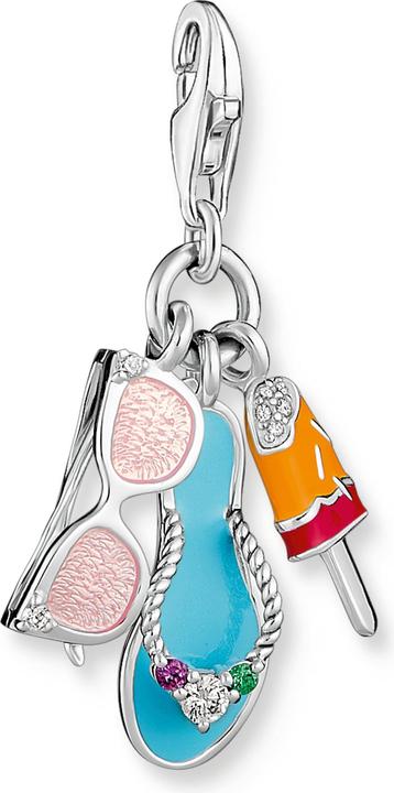 Immagine prodotto Thomas Sabo Ciondolo con occhiali da sole, infradito e gelato, argento (Argento 925, Smalto)