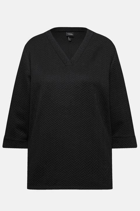 Actual product image Ulla Popken Textured Herringbone Sweatshirt (46, 48)