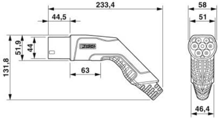 Actual product image Phoenix Contact EV-T2G3PC-3AC32A-8.0 (Type 2, 26.60 kW, 32 A, 8 m)