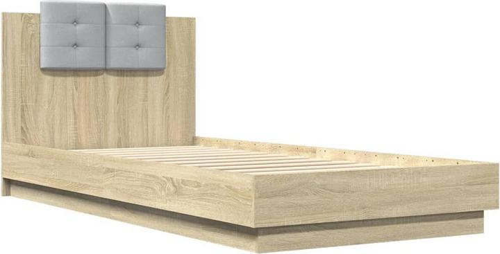 Actual product image vidaXL Bed frame with Sonoma oak headboard (90 x 200 cm)
