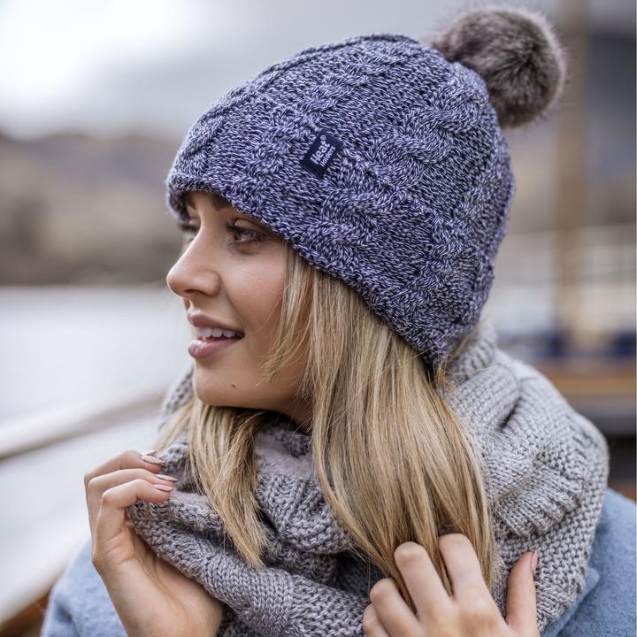 Image du produit Heat Holders Winter Fleece Beanie mit Pompon, Bunt Warm Mütze mit Bommel