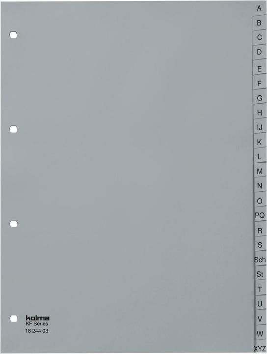 Kolma Indice A4 forte A-Z 24 pezzi grigio