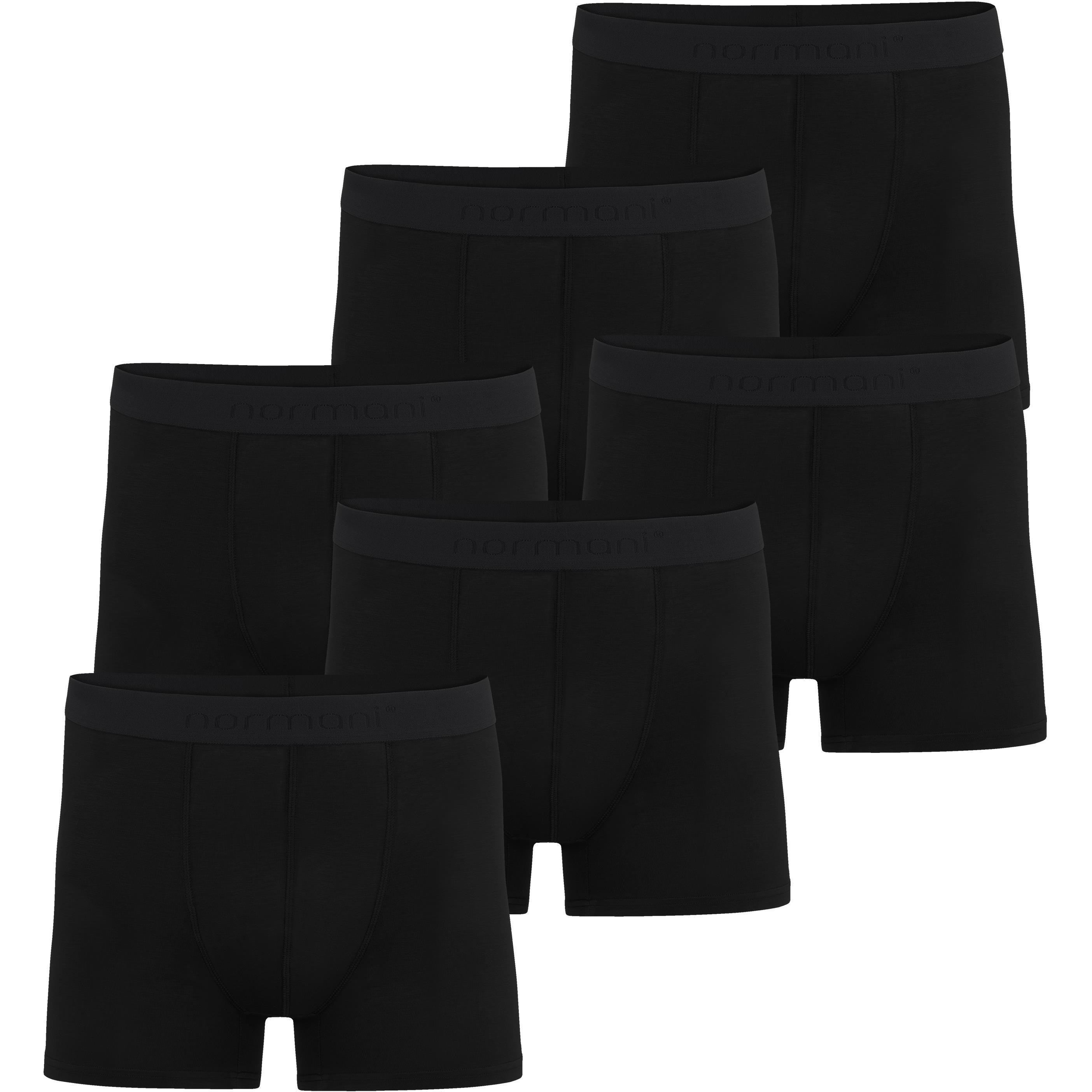 Normani, Herren, Unterhosen, 6 Herren Boxershorts aus Bambus-Viskose Cubao, Schwarz, (S, 6er Pack)