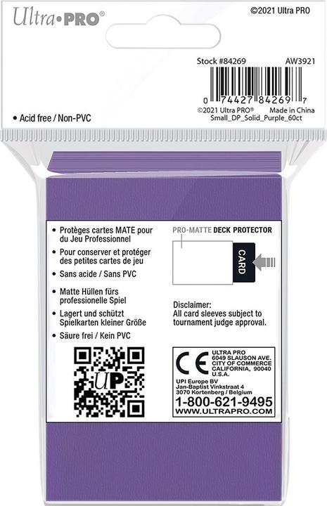 Immagine prodotto Ultra Pro Purple PRO Matte Deck Protector piccolo