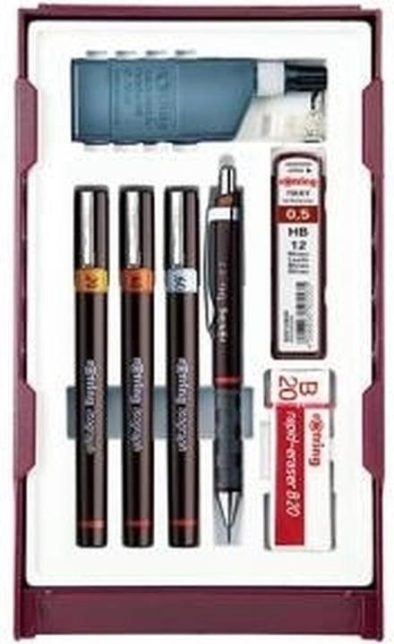 Rotring Set de stylos à encre de Chine Isograph College (Multicolore, 3 x)