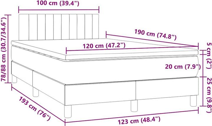 Immagine prodotto vidaXL Boxspringbett (120 x 190 cm)