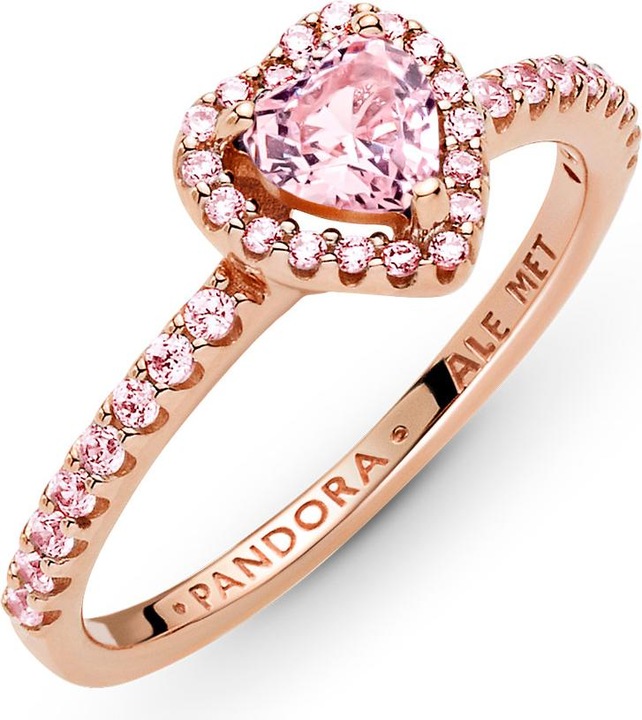Actual product image Pandora 14k Rose Gold Sparkling Heart Ring (56, 925 Silver)