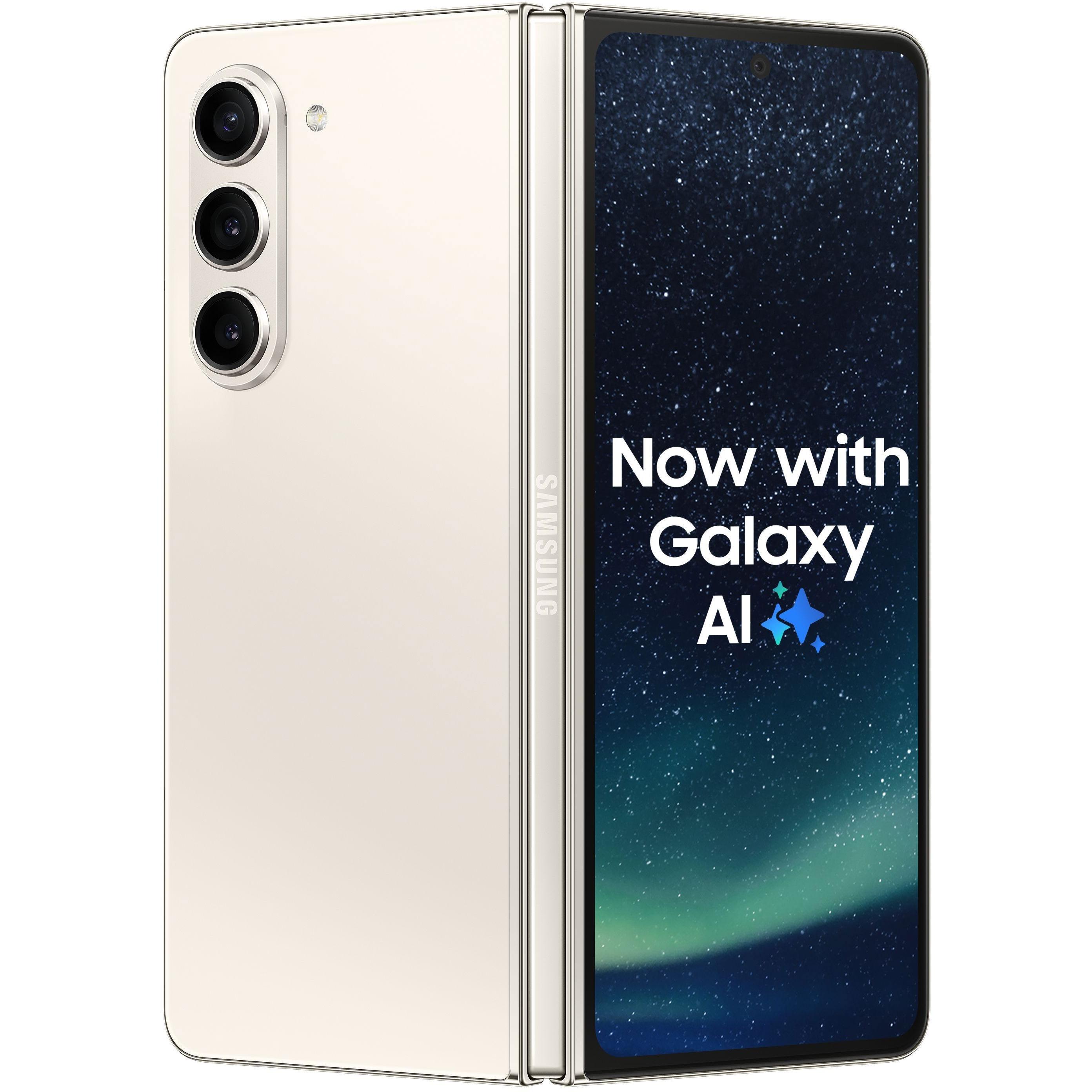 Samsung Galaxy Z Fold 5 (256 GB, Cream, 7.60", SIM + eSIM, 5G), Smartphone, Beige