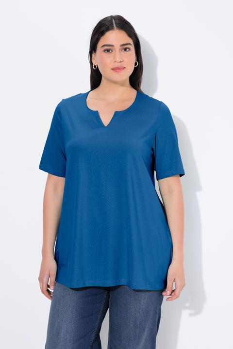 Actual product image Ulla Popken Essential Notch Neck Stretch Tee (62)