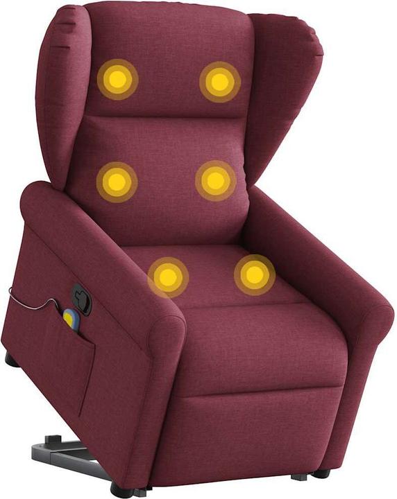 Immagine prodotto VidaXL Poltrona massaggiante con ausilio stand-up in tessuto rosso vino