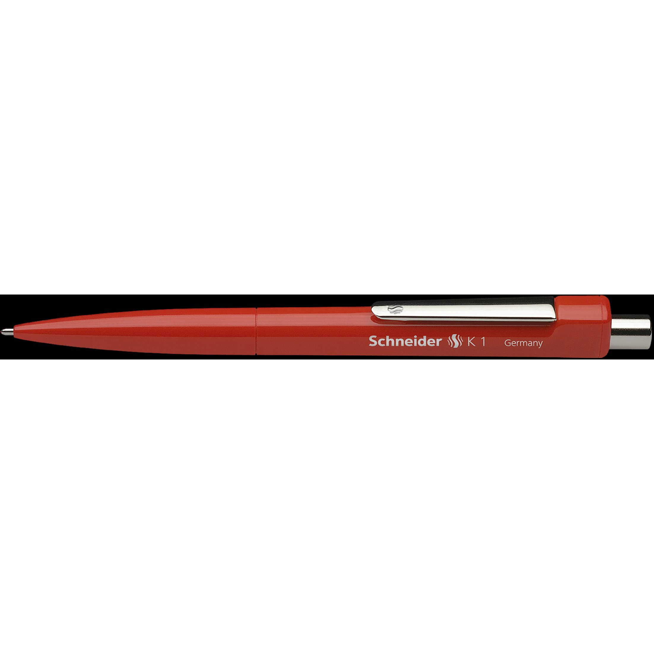 Schneider, Schreibstifte, Kugelschreiber K 1 0,5mm rot dokumentenecht Farbe des Schaftes: rot (Rot, 1 x)