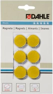 Image du produit Dahle Aimant D24mm jaune (6x)