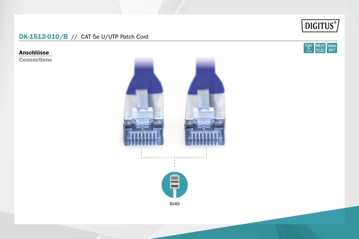Produktbild Digitus Netzwerkkabel (U/UTP, CAT5e, 1 m)