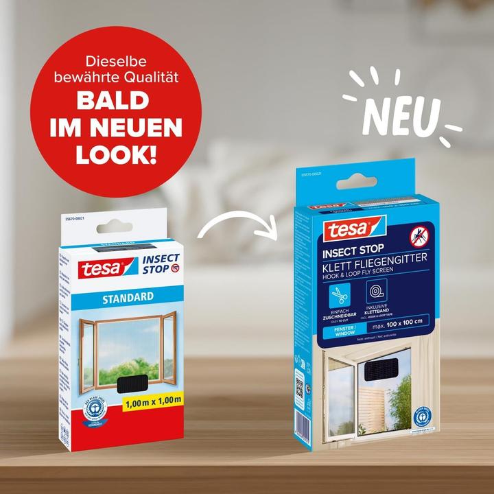 Actual product image tesa Insect screen STANDARD for windows, with Velcro tape, without drilling (100 x 100 cm)