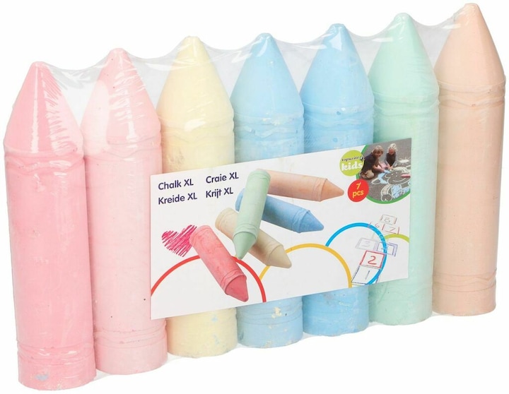 Eddy Toys Gesso per marciapiedi XL, 7 pezzi (Multicolore, 7 x)