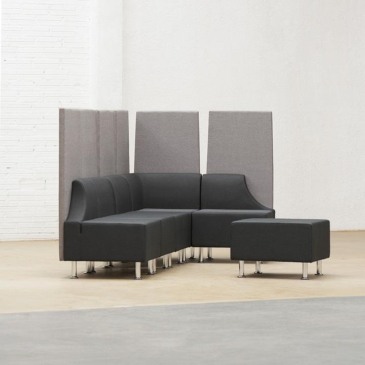 Produktbild Rocada Soft Eck-Modul Sofa mit Rückenlehne schwarz (Ecksofa)