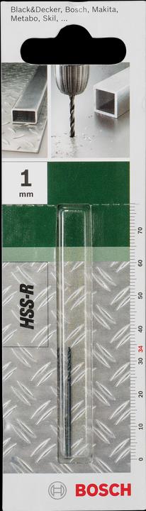 Produktbild Bosch Zubehör Metallbohrer HSS-R, DIN 338 D= 1,0 mm L= 34 mm (1 mm)
