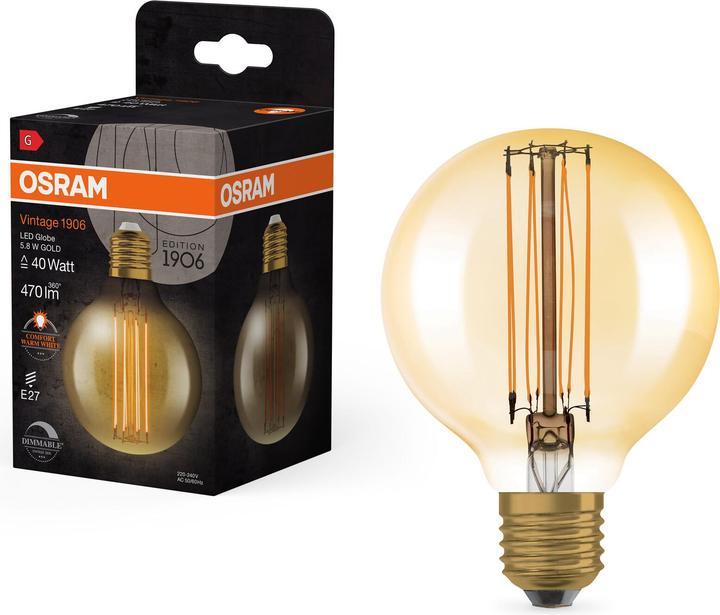 Produktbild Ledvance LED-Vintage-Lampe (E27, 470 lm, 4 x)