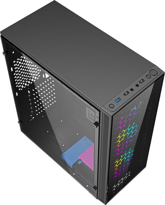 Actual product image Gembird Gaming ARGB case Fornax 500 bl (ATX, Mini-ITX, mATX)