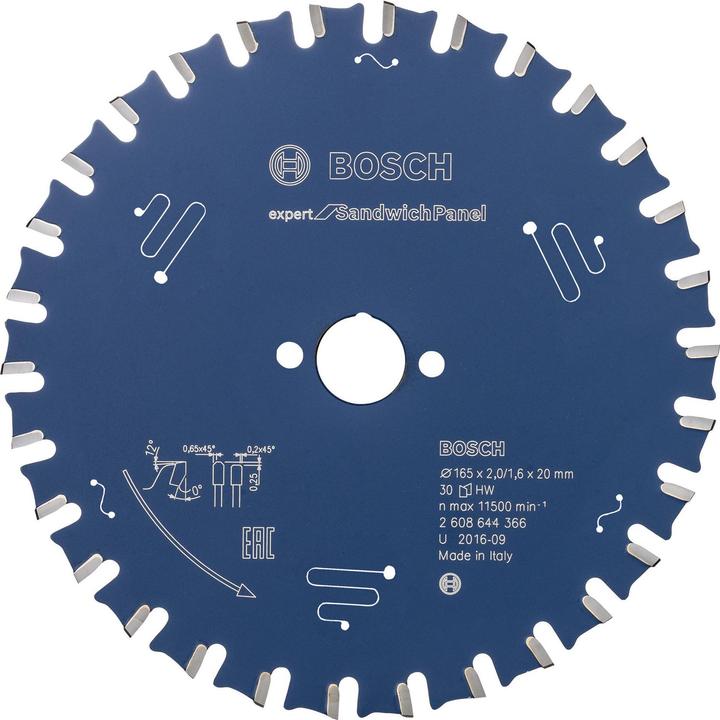 Produktbild Bosch Professional Zubehör Kreissägeblatt Expert for Sandwich Panel, 165 x 20 x 2,0 mm, 30