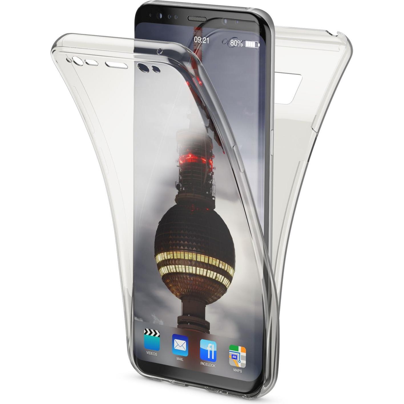 Nalia 360 Grad Handyhülle (Samsung Galaxy S8), Smartphone Hülle, Grau