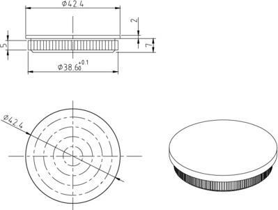 Produktbild OK-Line Endkappe Handl+AMMApA-ufe OKLINE flach (Edelstahl)