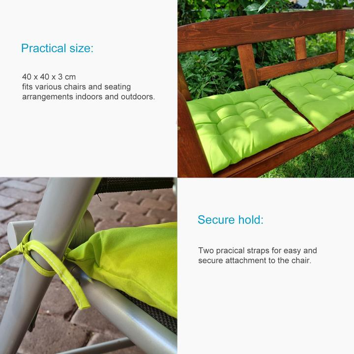 Image du produit Intirilife Coussin de chaise à nouer (lot de 4) (40 x 3 cm)