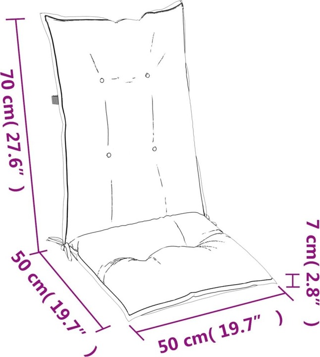 Actual product image VidaXL Mairan (120 x 50 x 7 cm)