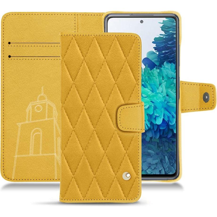 Noreve Lederschutzhülle Wallet (Samsung Galaxy S20 FE), Smartphone Hülle, Gelb