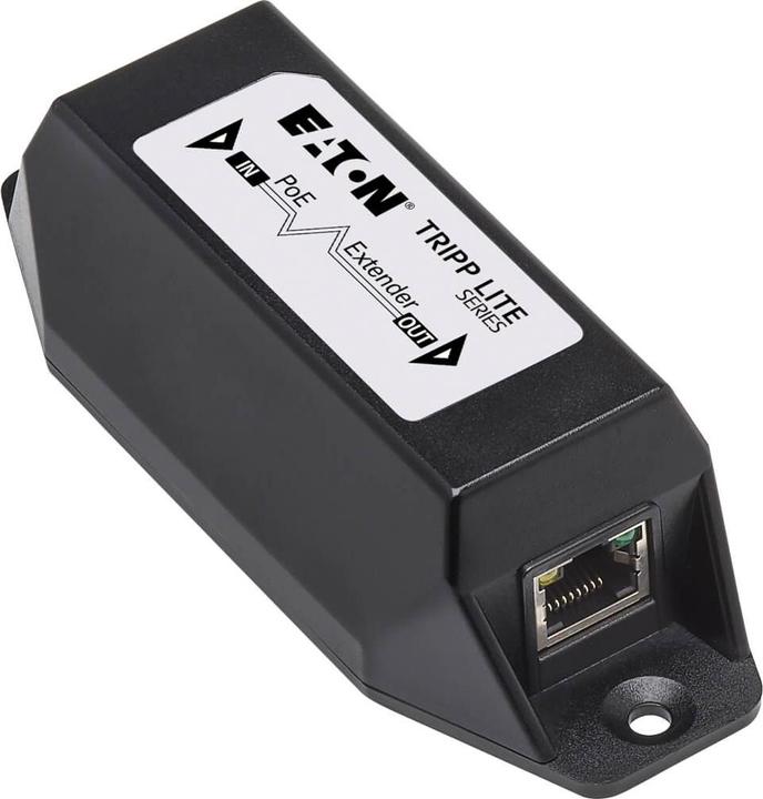 Actual product image Eaton 1-Port Gigabit Ethernet PoE+ Extender/Repeater Cat5e/6/6a 30W 100m 328ft. (802.3at (PoE+), 30 W)