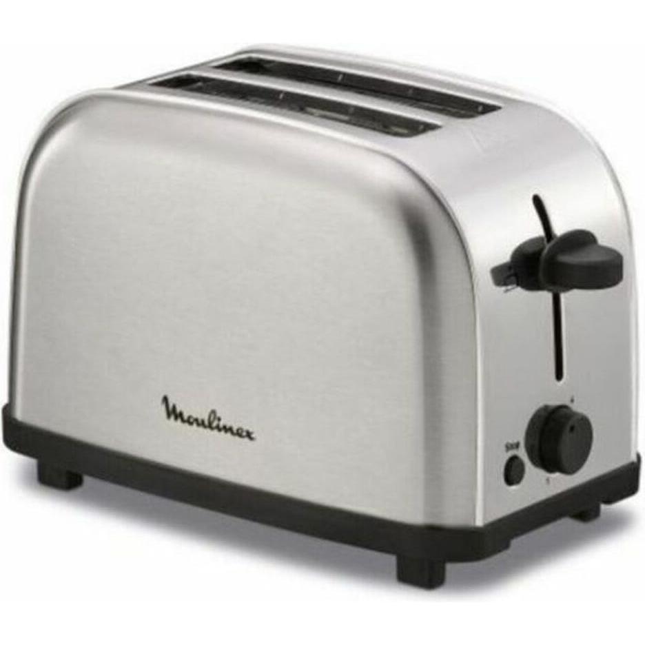 Moulinex LT330D, 2 Scheibe(n), Edelstahl, Edelstahl, Tasten, Drehregler, 700 W, Toaster, Silber