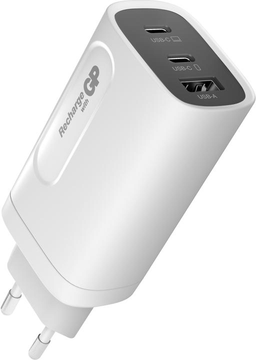 Image du produit GP Batteries GP GaN Adaptateur de charge rapide USB 65W PD 2xUSB-C & 1xUSB-A blanc (65 W)