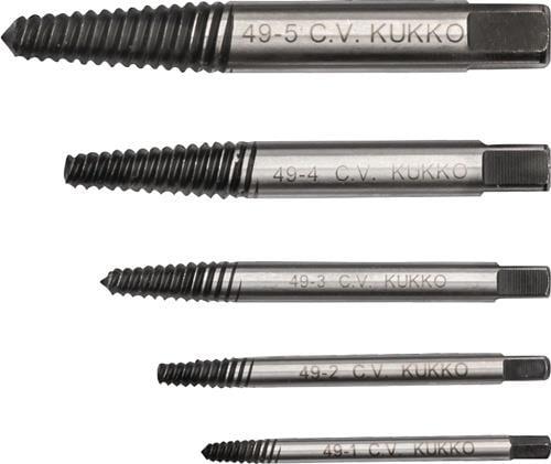 Image du produit Kukko Jeu d'extracteurs de vis 49-A M3 - M18 5 pièces tailles nominales 1, 2, 3, 4, 5