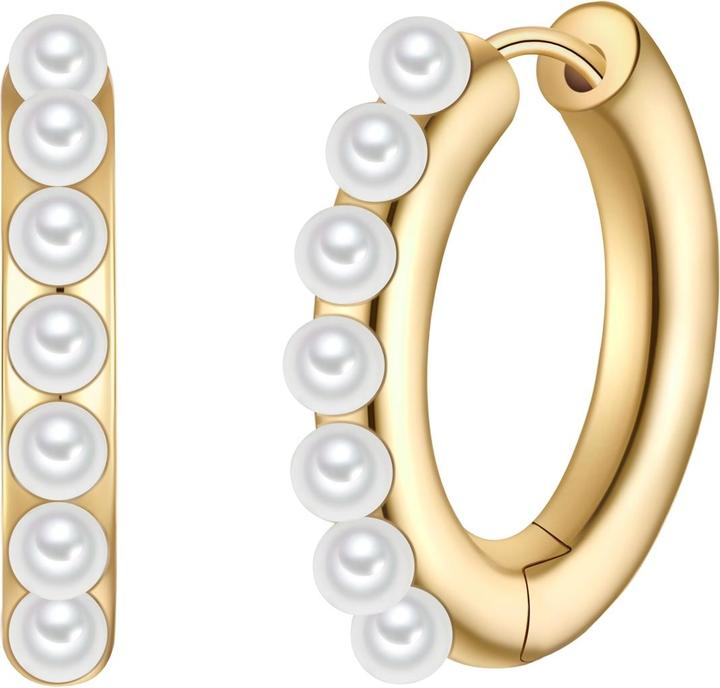 Immagine prodotto Yokoamii Creolen gelbgold Perle (synth.) weiss - 38658 (Placcatura in oro giallo 14 carati)