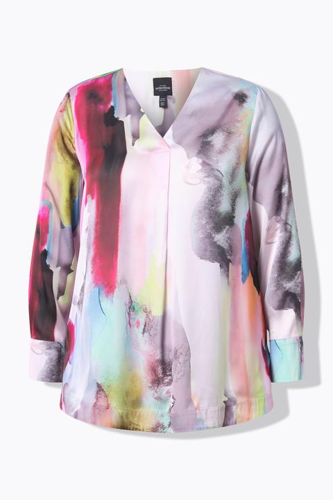 Actual product image Ulla Popken Watercolor Silk Blouse (60)