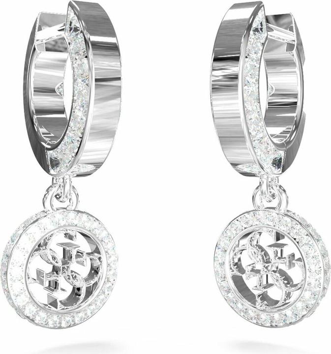 Actual product image Guess Stylish steel earrings with zircons 4G Crush JUBE04165JWRHT/U (Stainless steel)