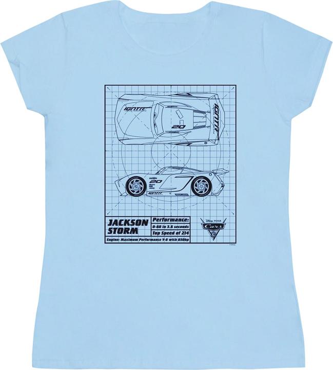 Immagine prodotto Disney Cars Jackson Storm Blueprint Maglietta Donna (S)